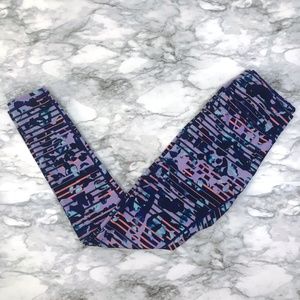 Zella Multicolor Striped Splatter Leggings XS
